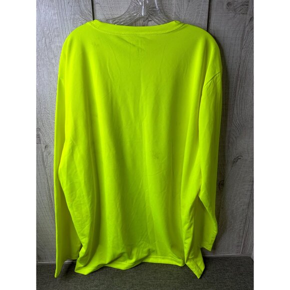 Dickies Genuine Mens Size 3XL Long Sleeve Neon Yellow Shirt Moisture Wicking - Picture 2 of 8